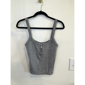 Intimately Free People Gray Ribbed Cropped Tank Top L/XL NWT